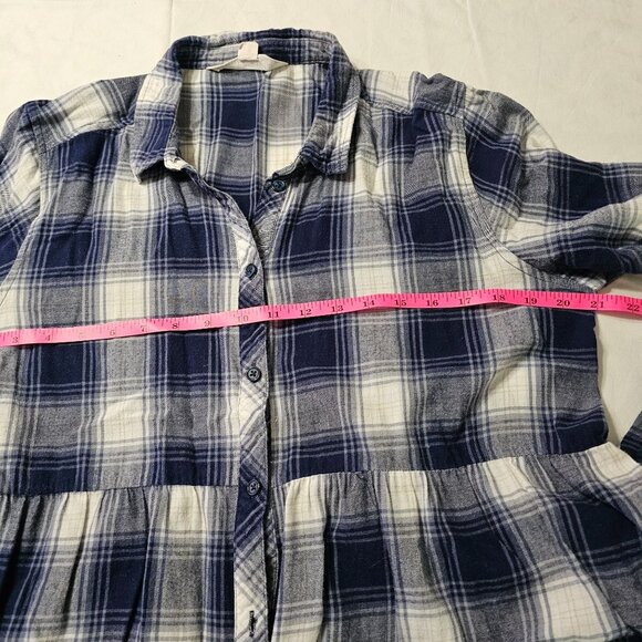 Vanilla Star Women's Plaid Button-Down Peplum Shirt Sz XL Soft Comfortable Style - Picture 9 of 9